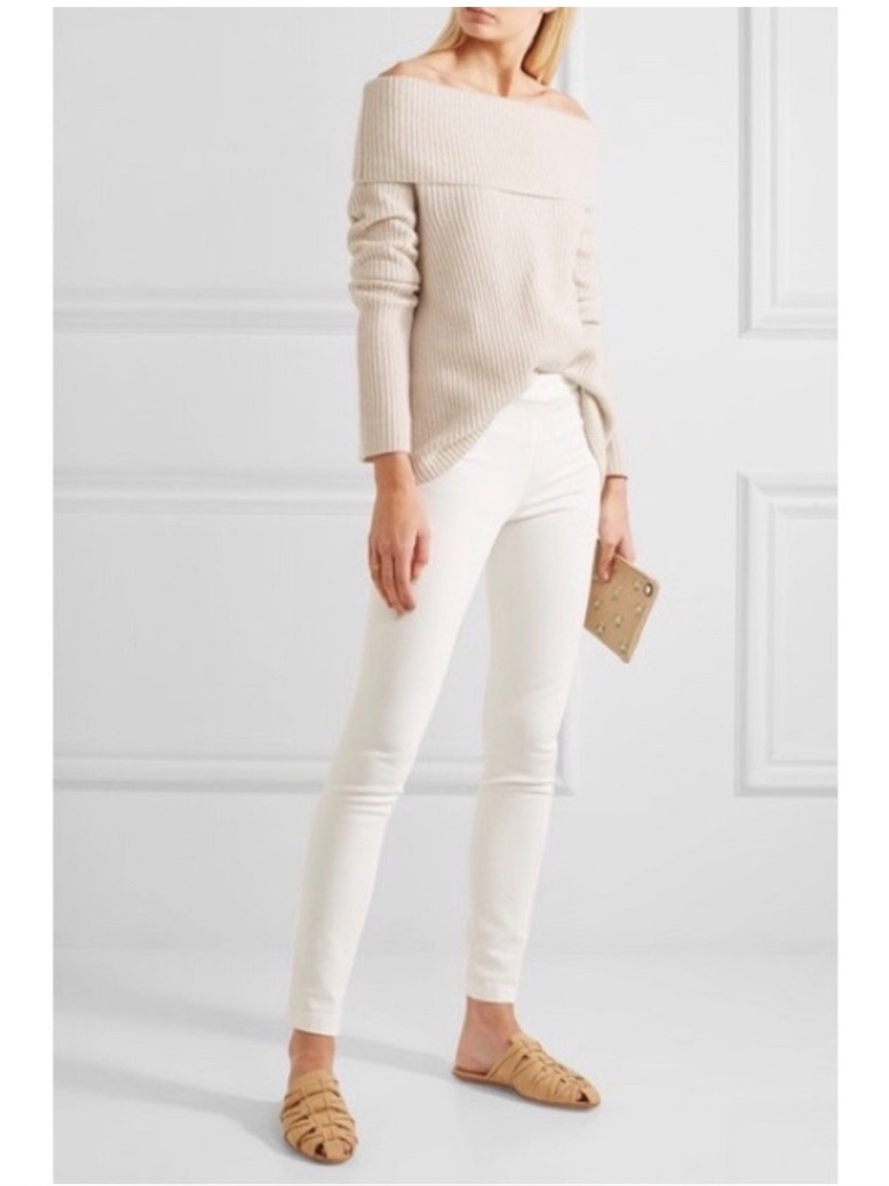 The Row Essentials Stratton Denim Leggings White Basic Spring Summer Size Large